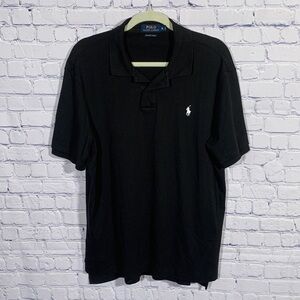 Polo Ralph Lauren Mens Pima Soft Touch Short Sleeve Polo Black Size XL Preppy